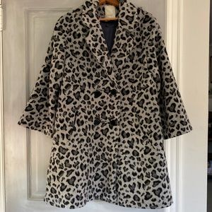 Anthropologie Elevenses Leopard Swing Coat